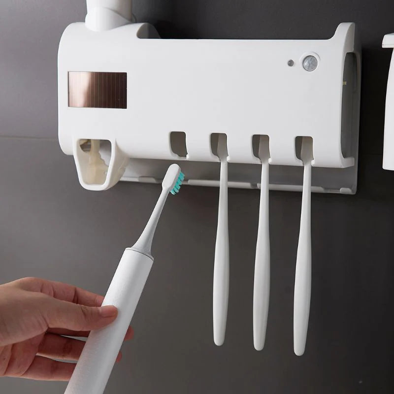 Porta Escova de Dente com Dispenser de Pasta - Doce Habitat