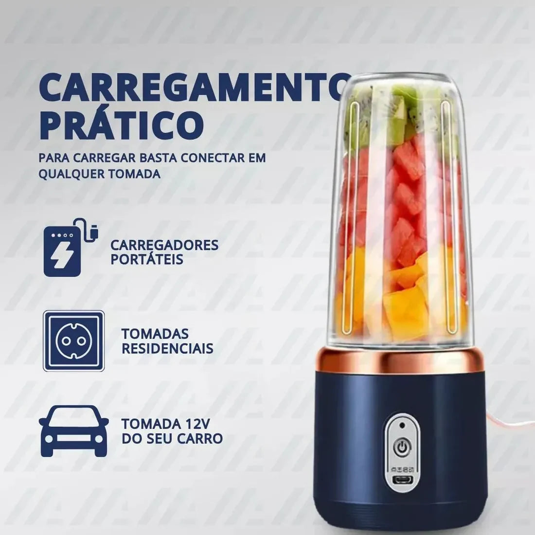 Liquidificador Portátil Mixer com Coqueteleira Doce Habitat