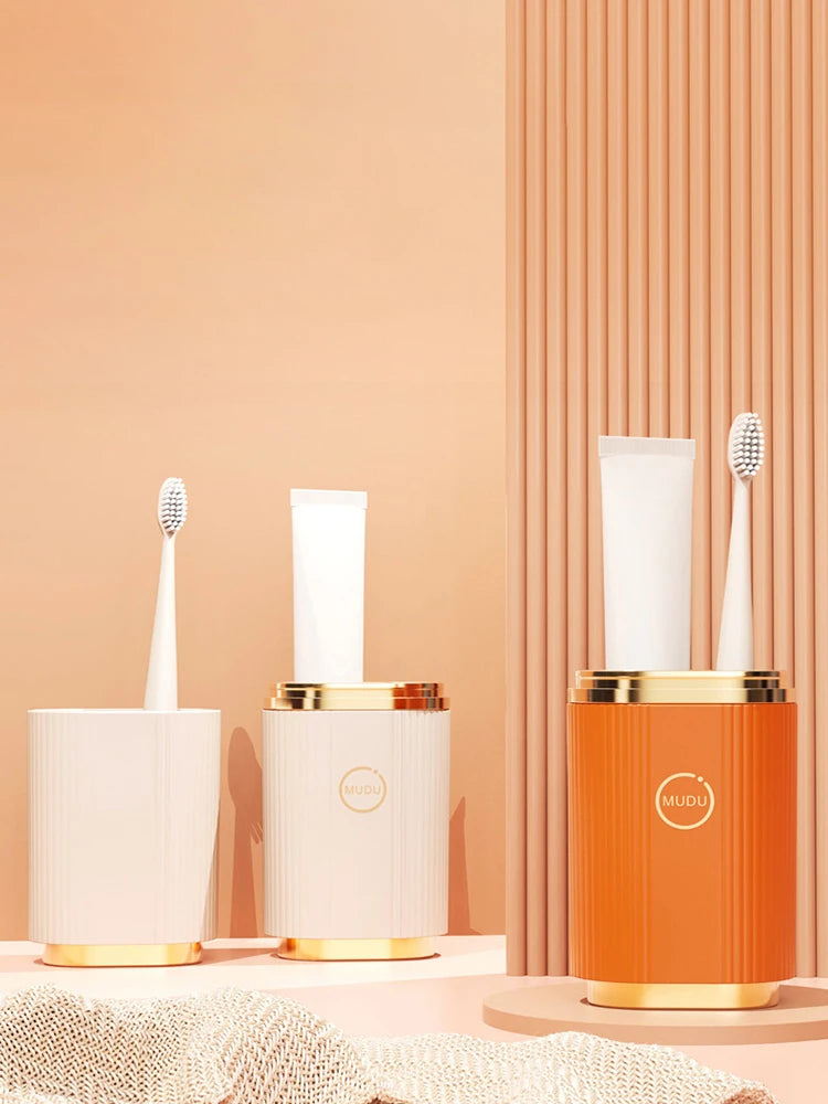 Porta-Escova e Porta-Pasta com Tampa Design Elegante Doce Habitat