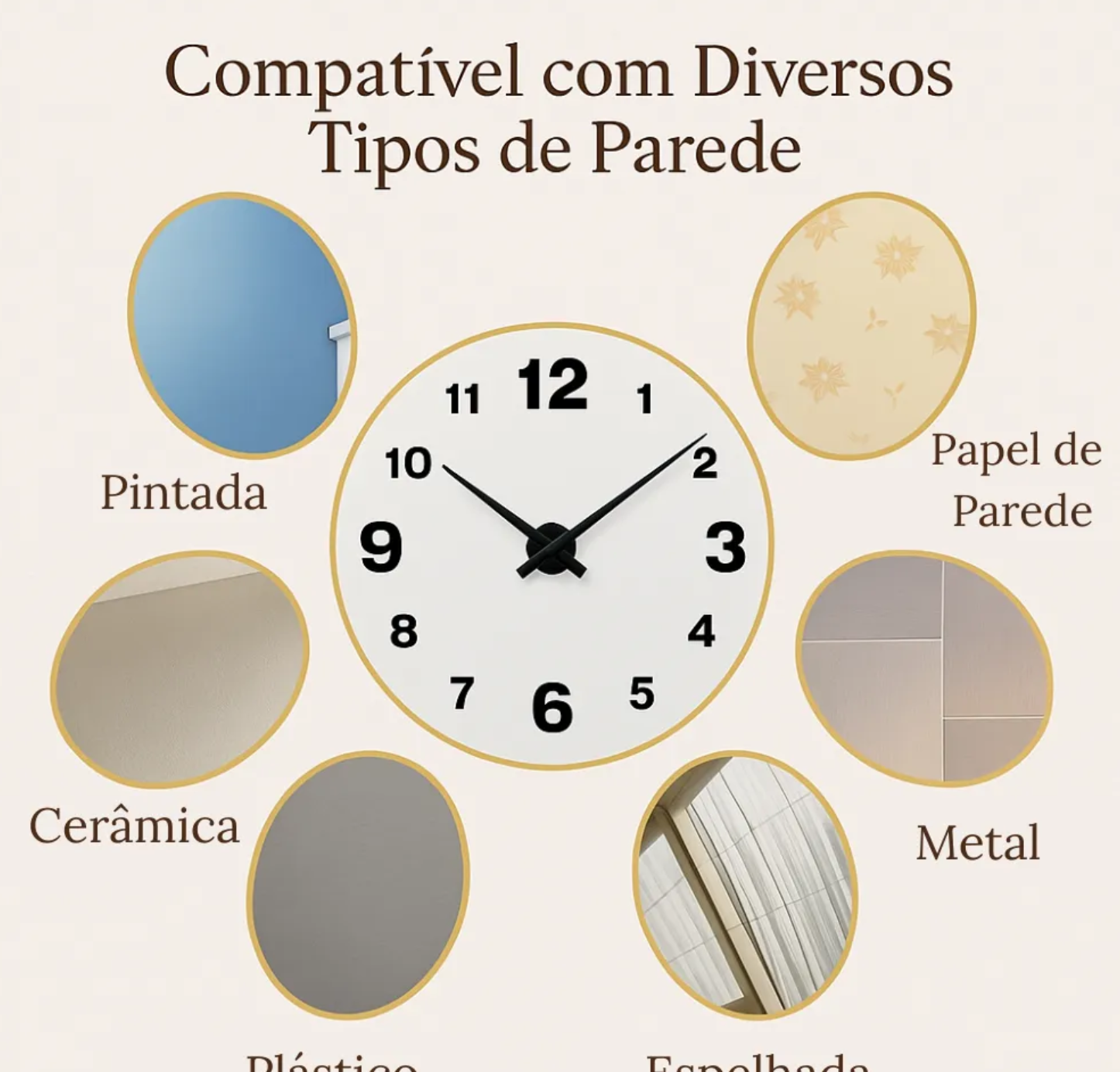 Relógio de Parede Decorativo Grande para Cozinha e Sala – Doce Habitat