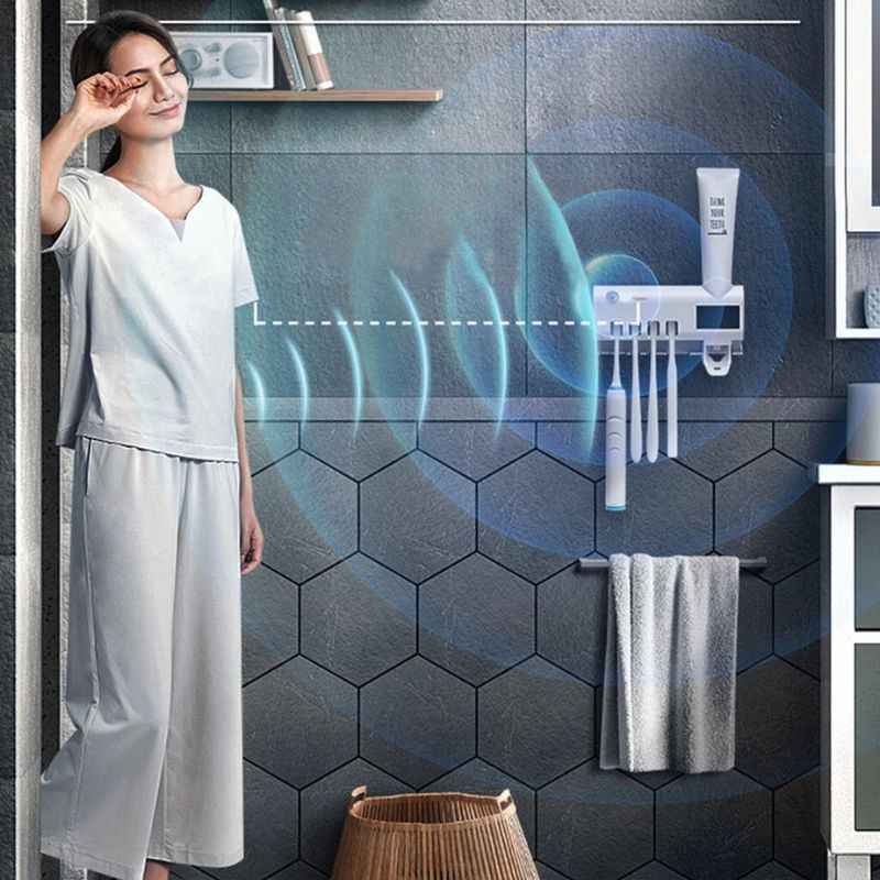 Porta Escova de Dente com Dispenser de Pasta - Doce Habitat