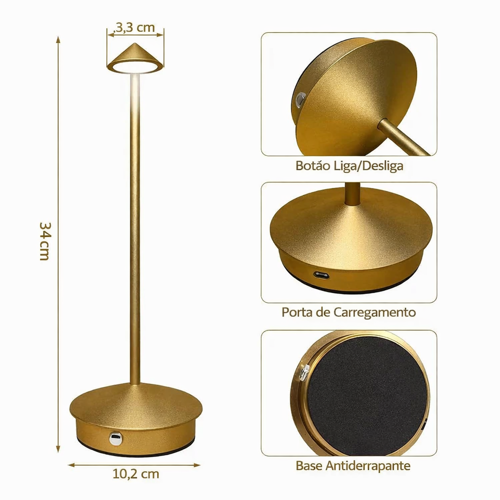 Luminária de Mesa Decorativa sem Fio Doce Habitat